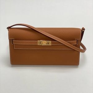 SOLD BNIB Kelly To Go Wallet Gold w Receipts